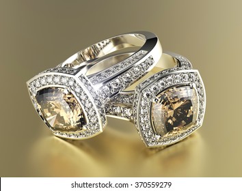 Wedding Ring With Diamond. Sign Of Love. Fashion Jewellery