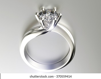 Wedding ring with diamond. Sign of love. Fashion jewellery