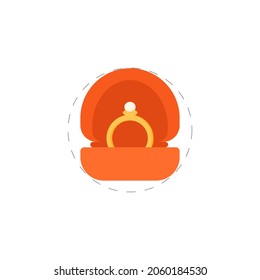 Wedding Ring Isolated Illustration. Wedding Ring Flat Icon On White Background. Wedding Ring Clipart.