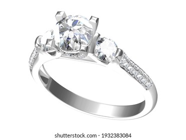 Wedding ring on white background. 3D rendering - Powered by Shutterstock