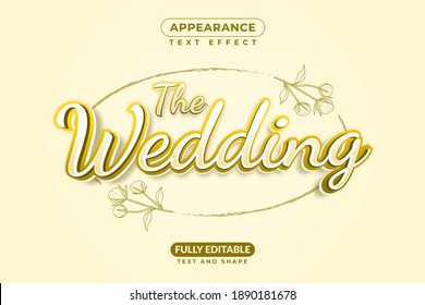 The Wedding Text Effect Shine Gold