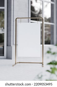 Wedding White Board, Welcome Sign Mockup , Outdoors. Greeting Template. 3d Rendering 