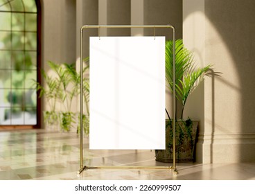 Wedding white Board, welcome sign, Seating chart Mockup , outdoors. Greeting template with clipping path. 3D rendering - Powered by Shutterstock