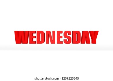 Wednesday 3d Text Red Color Isolated Stock Illustration 1259225845 ...