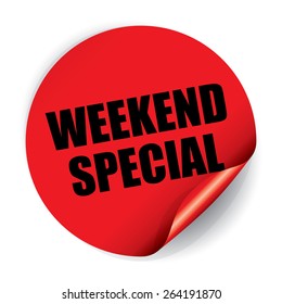 Weekend Special Sticker And Tag