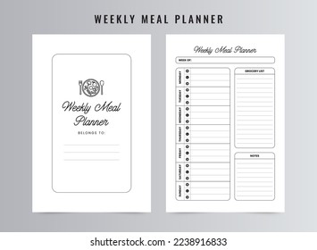 Weekly Meal Planner and Grocery list - Powered by Shutterstock