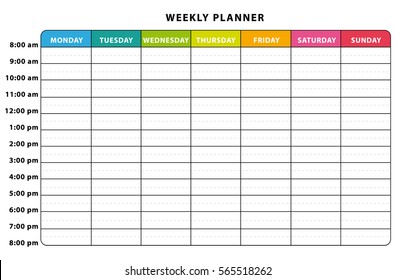 Weekly Planner. Colorful Schedule. II