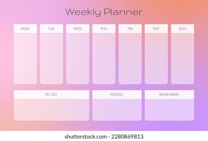 Weekly planner minimalistic for diary notebook scrapbooking - Powered by Shutterstock