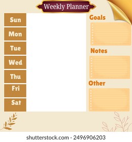 weekly planner, organize your daily life,planner easy to make achieve your goal - Powered by Shutterstock