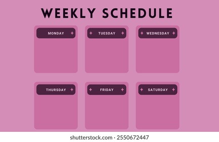 Weekly Schedule Template for Kids with Simple Layout - Printable Planner for Students, Classroom Schedule Organizer - Powered by Shutterstock