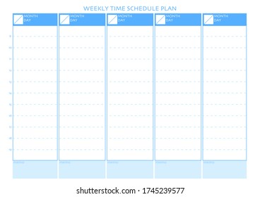 WEEKLY TIME SCHEDULE PLAN.Weekly Planning Template.Time Schedule.