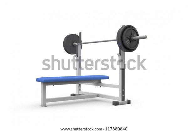 Weight Bench Chest Flat Isolated On Royalty Free Stock Image