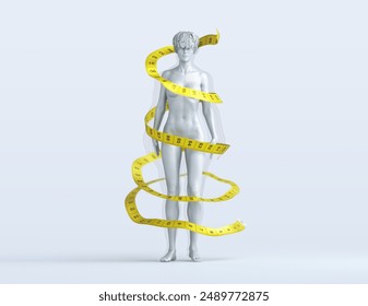 Weight loss through fitness, healthy lifestyle, diet, exercise. Body transformation, fat loss, wellness. Nutrition, weight management, workout, healthy eating, calorie burning. Overweight vs slim 3D - Powered by Shutterstock