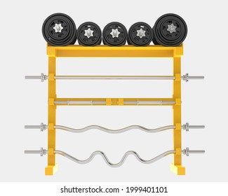 Weight Rack Isolated On Background. 3d Rendering - Illustration