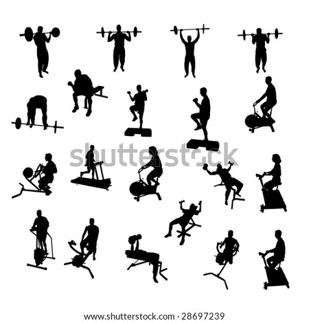 weightlifting - silhouettes