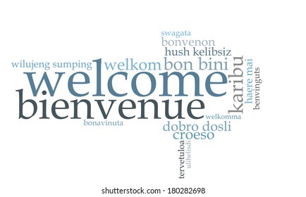 Welcome In Different Languages Word Cloud