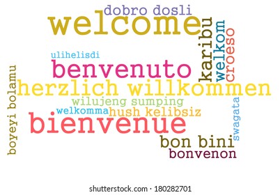 Welcome Different Languages Word Cloud Stock Illustration 180282701 ...