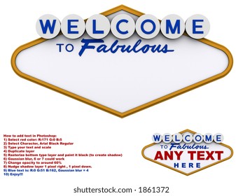 Welcome Fabulous Generic Sign White Background Stock Illustration 