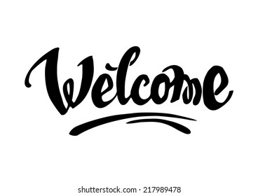 Welcome Hand Drawn Lettering Stock Illustration 217989478 | Shutterstock