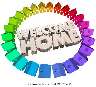 Welcome Home Greeting Return Back Houses 3d Illustration