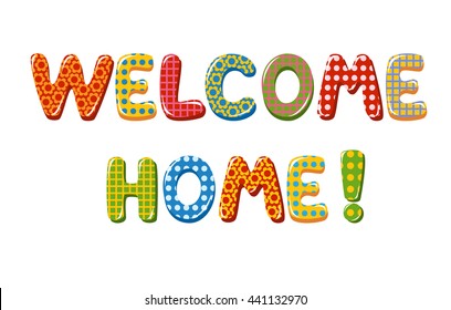 Welcome Home Text Colorful Design Elements Stock Illustration 441132970 ...