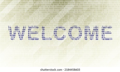 Welcome Icon On Binary Code ( Array Of Bits ). Illustration.