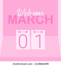 Welcome March.a Background Design To Welcome March