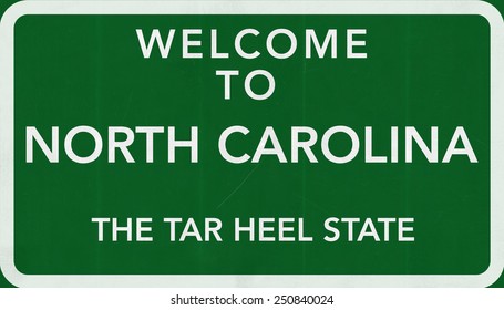 Welcome to North Carolina USA Road Sign