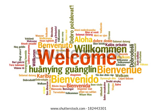 Welcome Phrase 78 Different Languages Words Stock Illustration 182443301