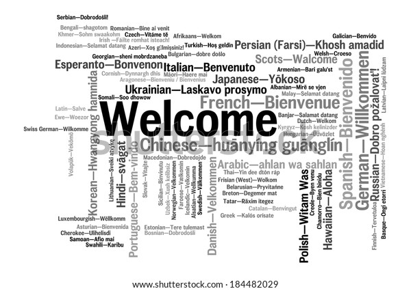 Welcome Phrase 78 Different Languages Words Stock Illustration 184482029