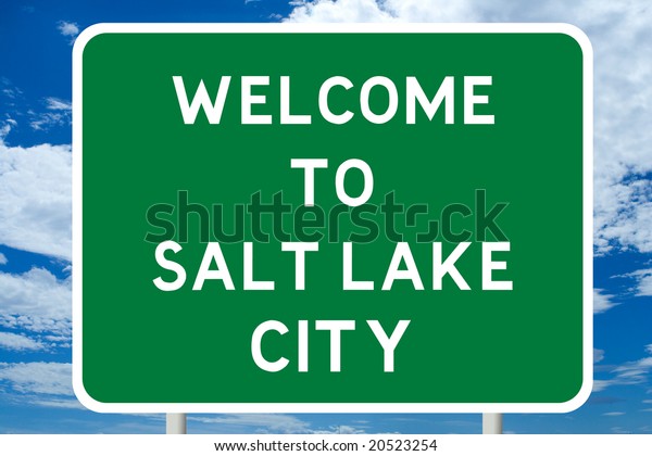 Welcome Salt Lake City Road Sign Stock Illustration 20523254 Shutterstock 