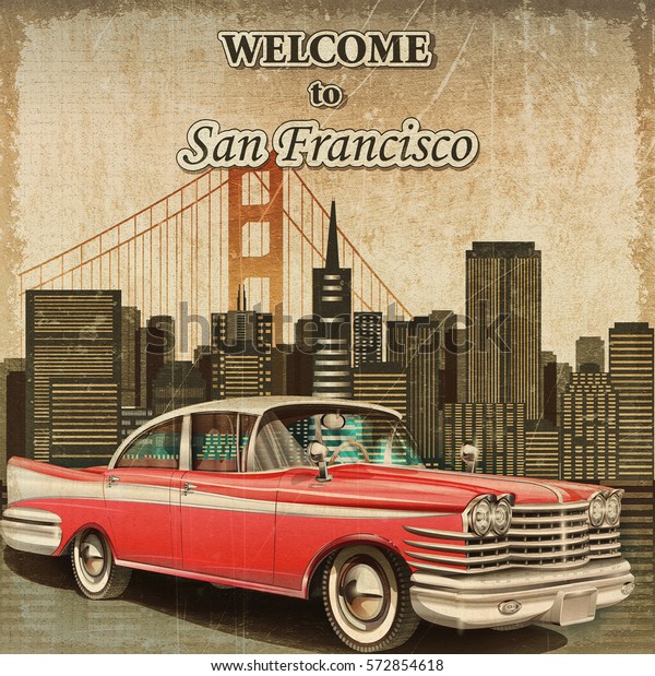 Welcome to San Francisco\
retro poster.