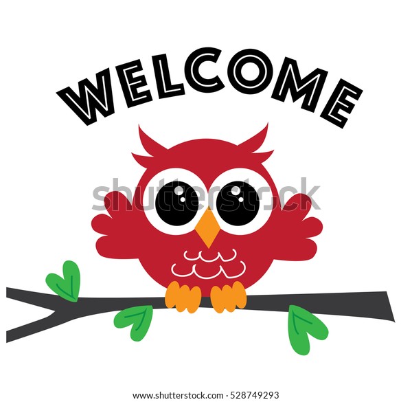 Welcome Sweet Little Red Owl のイラスト素材 528749293