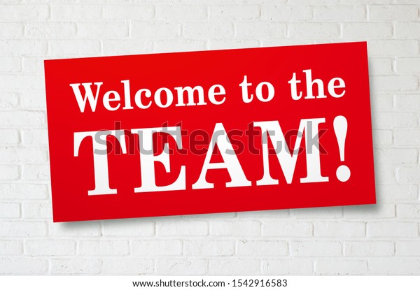 Welcome Team On Brick Wall Stock Illustration 1542916583
