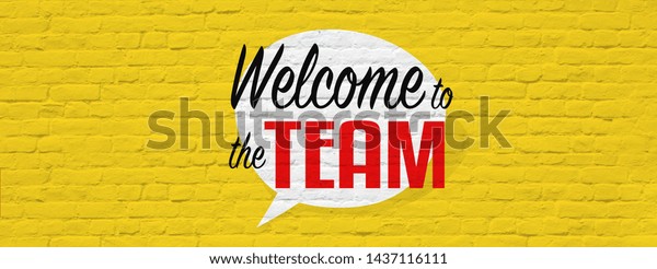 Welcome Team Yellow Banner Stock Illustration 1437116111