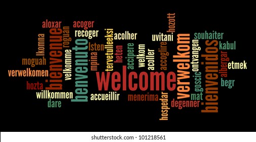 Welcome word cloud in different languages