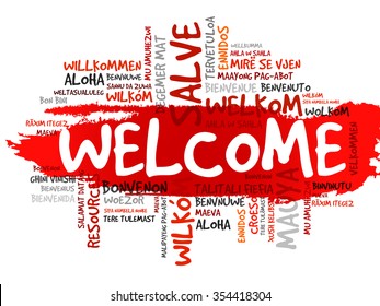 Welcome Word Cloud Different Languages Concept Stock Illustration ...