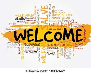 Welcome Word Cloud Different Languages Concept Stock Illustration ...