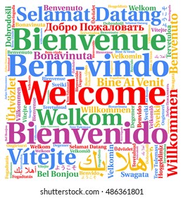 Welcome Word Cloud Different Languages Stock Illustration 486361801 ...