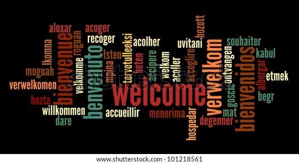 Welcome Word Cloud Different Languages Stock Illustration 101218561