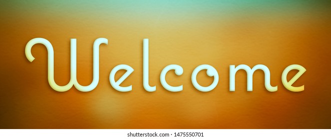 Welcome Word On Blurred Yellow Background Stock Illustration 1475550701 ...