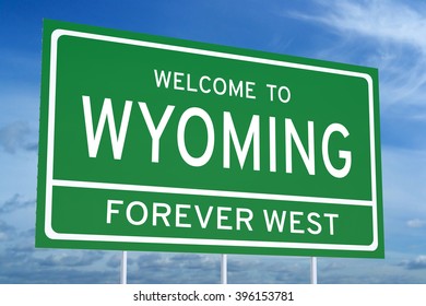 Welcome Wyoming State Concept On Road Stock Illustration 396153781 ...