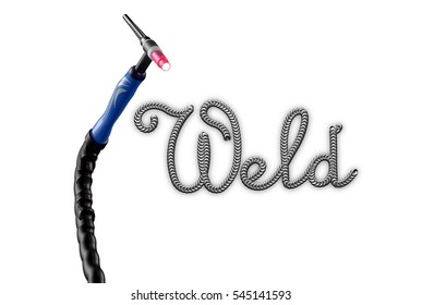Welding Handle On White Background. 3d Rendering