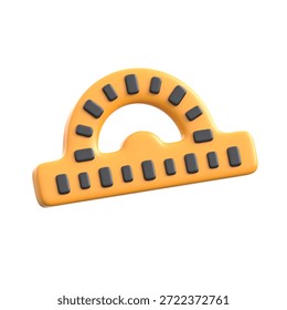 A well designed 3d icon of protractor for angle measurement