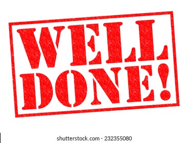 WELL DONE! red Rubber Stamp over a white background.