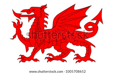 The Welsh Dragon isolayed over a white background.