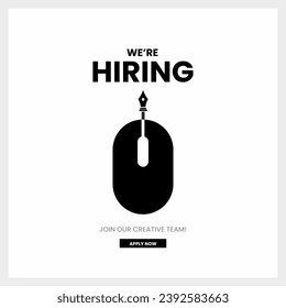  We're hiring Creative. open vacancy design template. Hiring design for social media ads. We are hiring creative ads. - Powered by Shutterstock