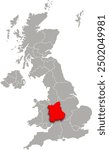 west midlands map ADMINISTRATIVE DIVISIONS of UNITED KINGDOM 3d isometric map