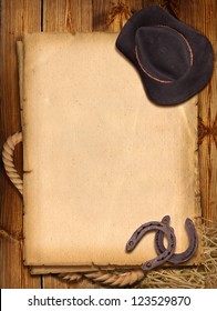 Cowboy Background Rope Frame Western Clothes Stock Illustration