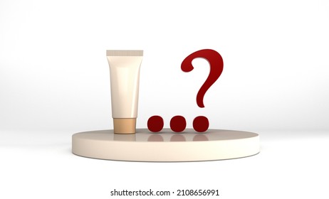 What is the composition of this cosmetic product? List of ingredients. Water, emulsifiers, preservatives, thickeners, moisturisers, colours, fragrances . 3D Rendering